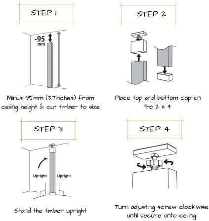 Steps for installing wall shelves and guitar mounts