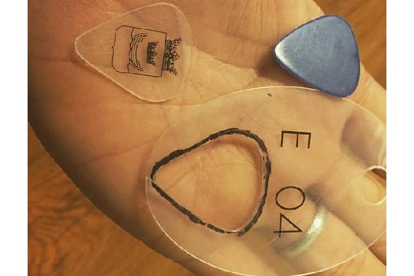 Guitar Pick made from clear plastic